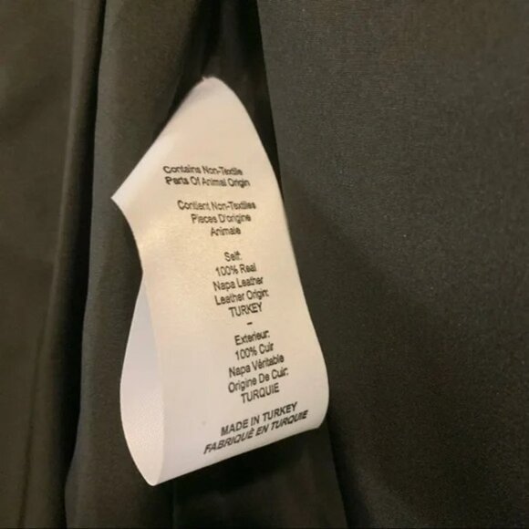 🖤 Cinq a Sept Black Genuine Leather Skirted Ruffle Peplum Belted Blazer Jacket - Picture 13 of 13